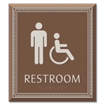 Restroom Sign w/Male & ISA Symbols