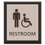Restroom Sign w/Male & ISA Symbols