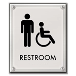Restroom Sign w/Male & ISA Symbols