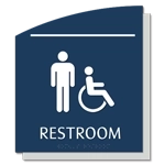 Restroom Sign w/Male & ISA Symbols