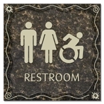 Restroom Sign w/Unisex & Dynamic ISA Symbols