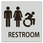 Restroom Sign w/Unisex & Dynamic ISA Symbols
