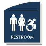 Restroom Sign w/Unisex & Dynamic ISA Symbols