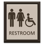 Restroom Sign w/ Unisex & ISA Symbols
