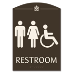 Restroom Sign w/ Unisex & ISA Symbols