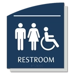 Restroom Sign w/ Unisex & ISA Symbols