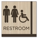 Restroom Sign w/Unisex & ISA Symbols