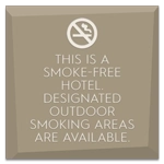 Smoke-Free Hotel Sign w/ No Smoking Symbol