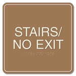 "Stairs/No Exit" Egress Sign - CA Compliant