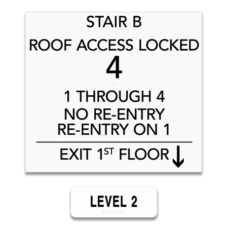 Stairwell ID (No Re-Entry) - Houston Code <br>4 or 5 Floors