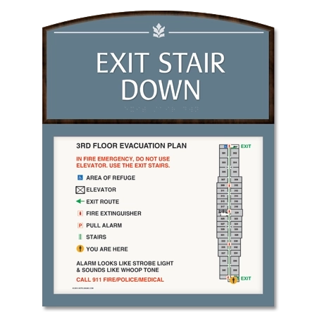 Standard Stairway Evacuation Plans - CA Compliant