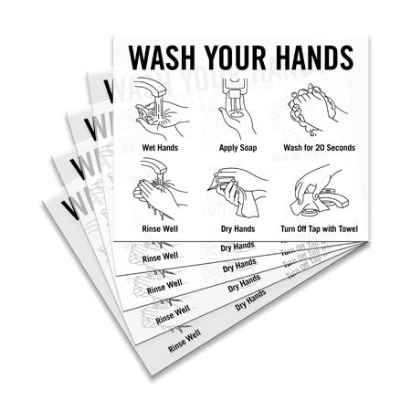 Wash Your Hands <br> Repositionable Vinyl Sign - 5 Pack
