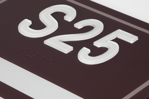 Text/Braille Detail (Braille not available on all signs)