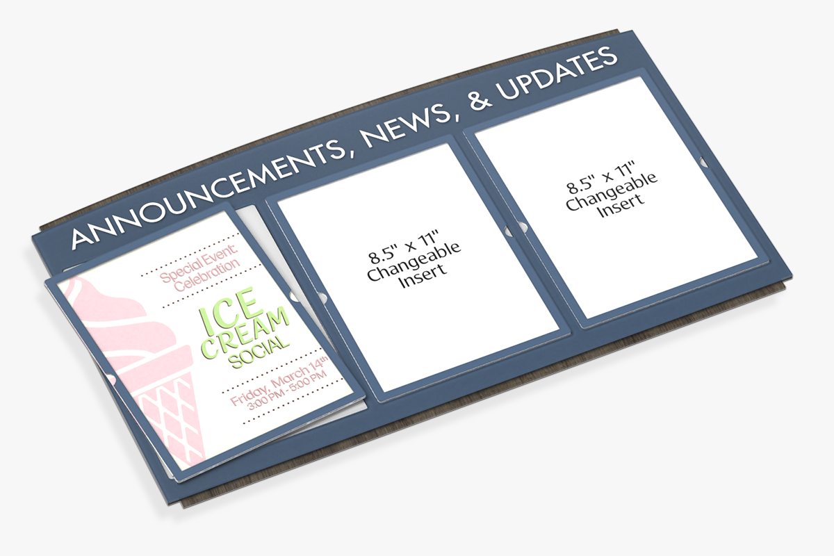 Information Display Board with Example Insert