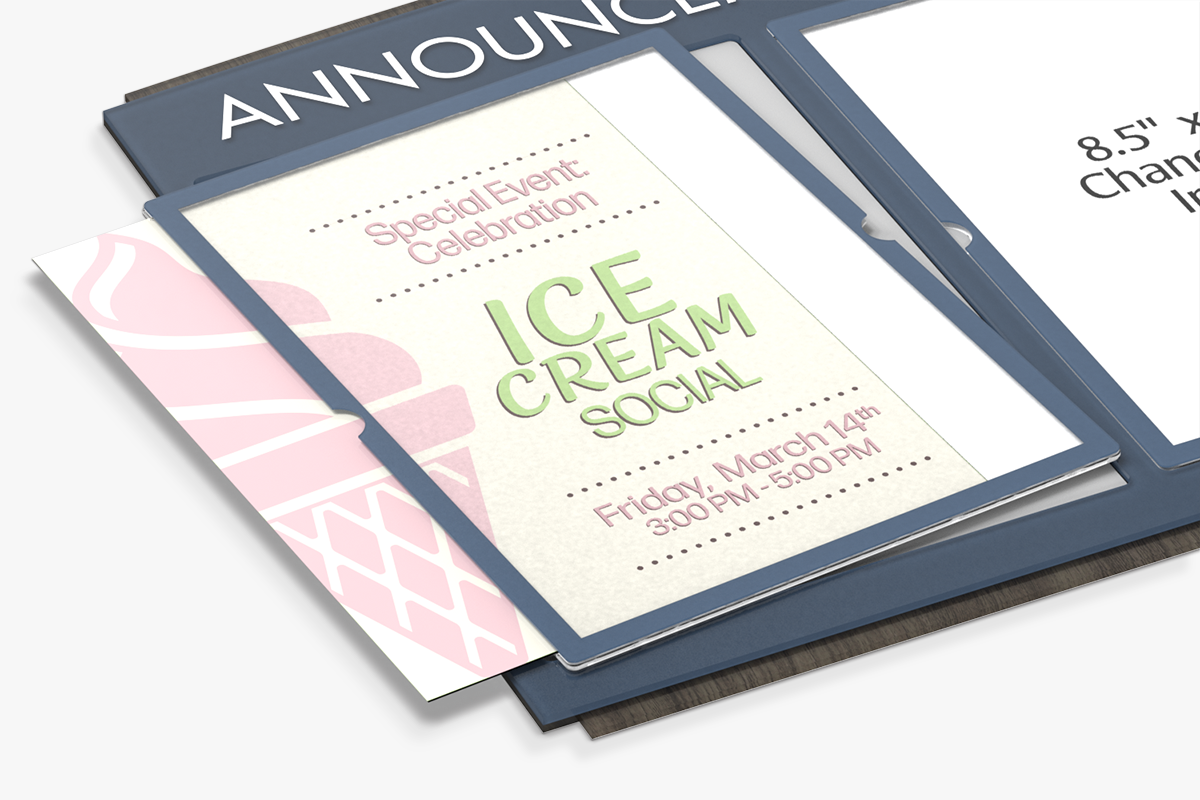 Information Display Board with Example Insert