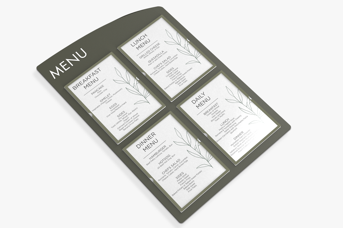 Menu Display Board with Example Insert