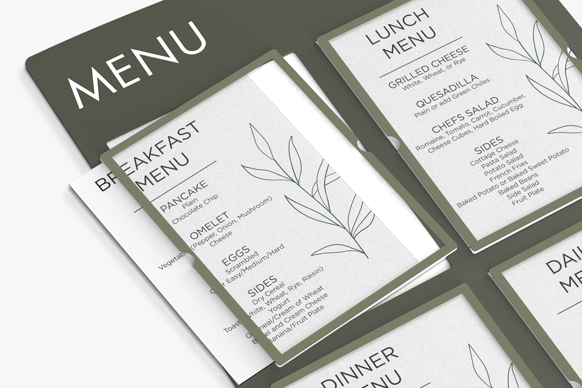 Menu Display Board with Example Insert