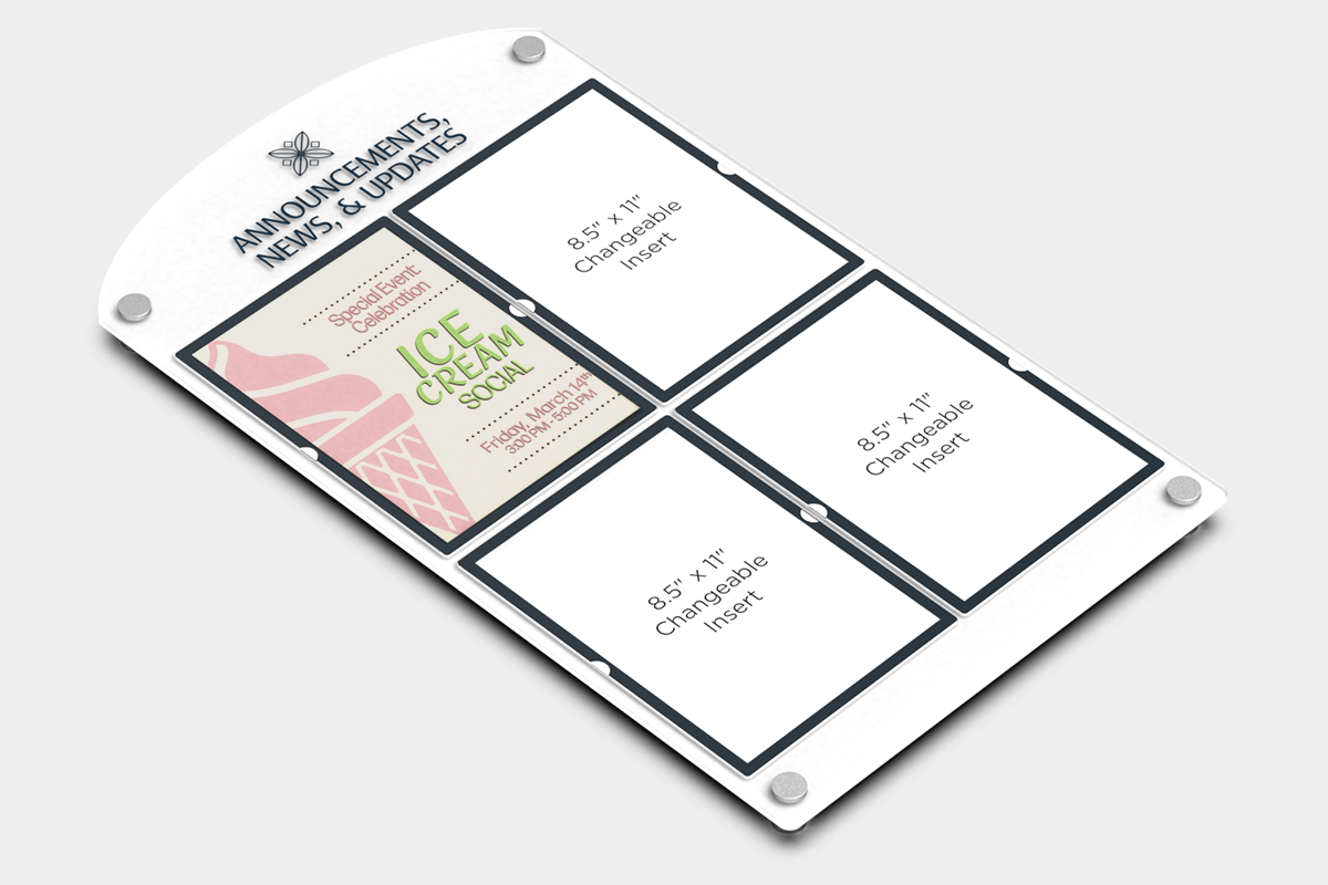 Information Display Board with Example Insert
