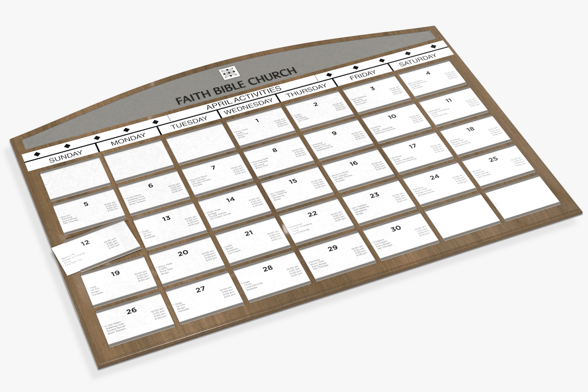Monthly Activity Display Full Detail Shot