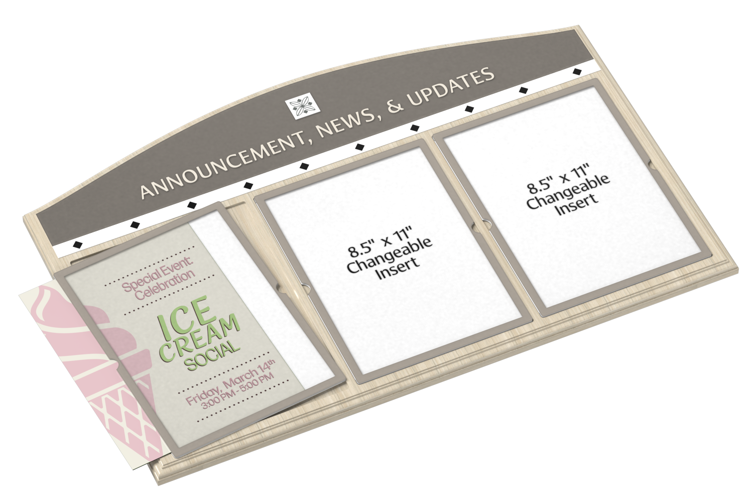 Information Display Board with Example Insert