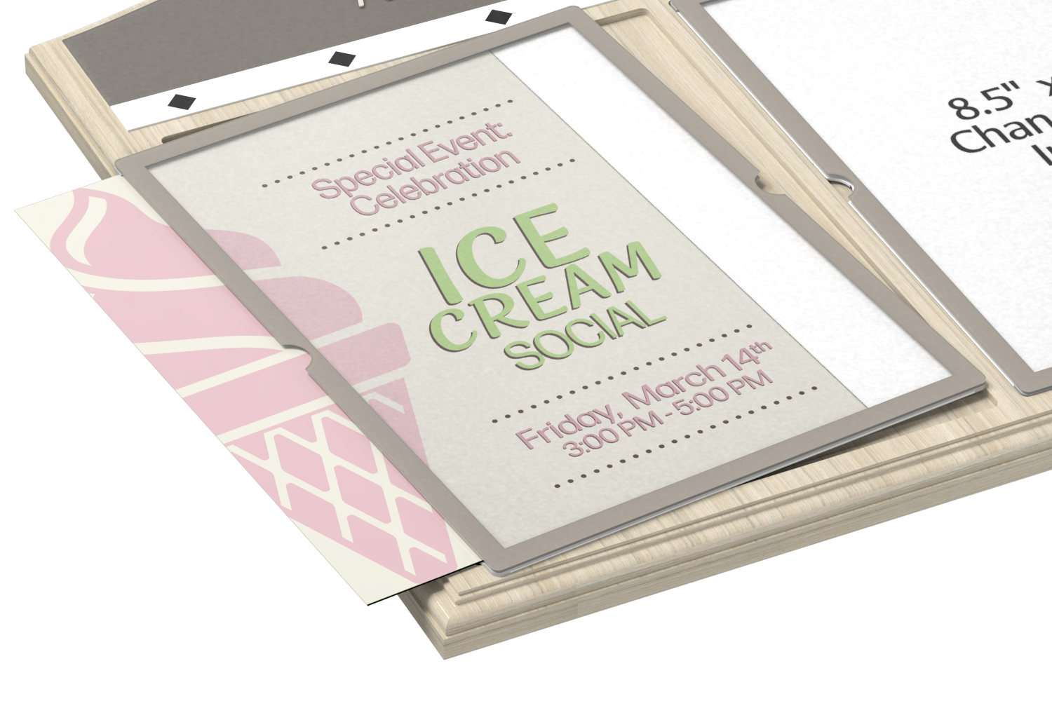 Information Display Board with Example Insert