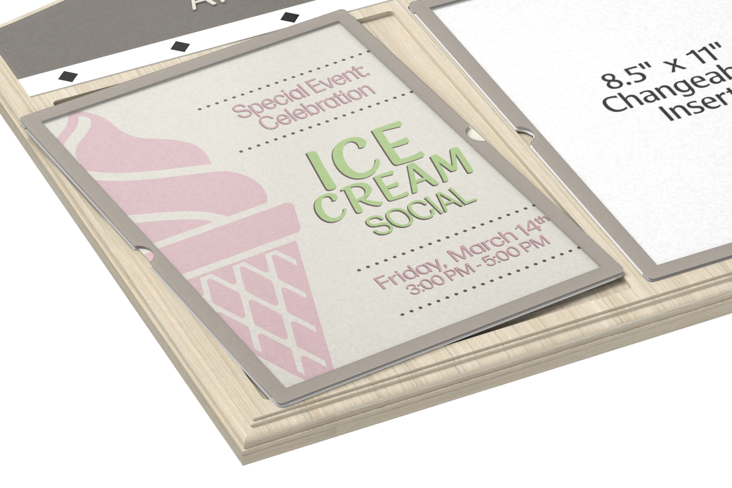 Information Display Board with Example Insert