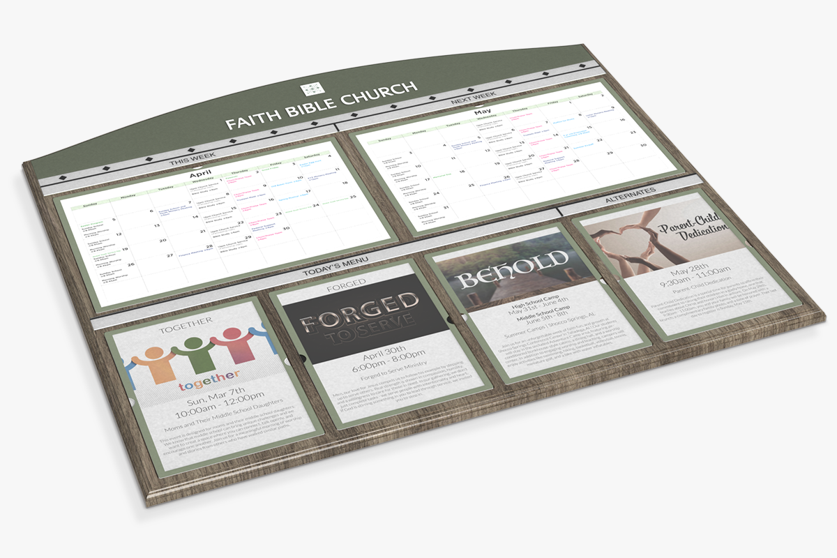 Message Display w/6 Insert Holders Full Detail Shot