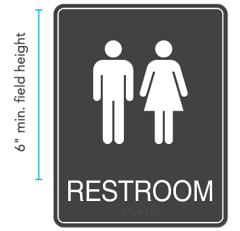 Diagram showing an example of the 6" field height required for symbols.
