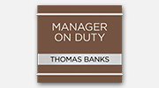 Nameplates/Staff on Duty