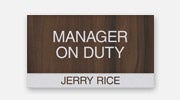 Manager on Duty Signs